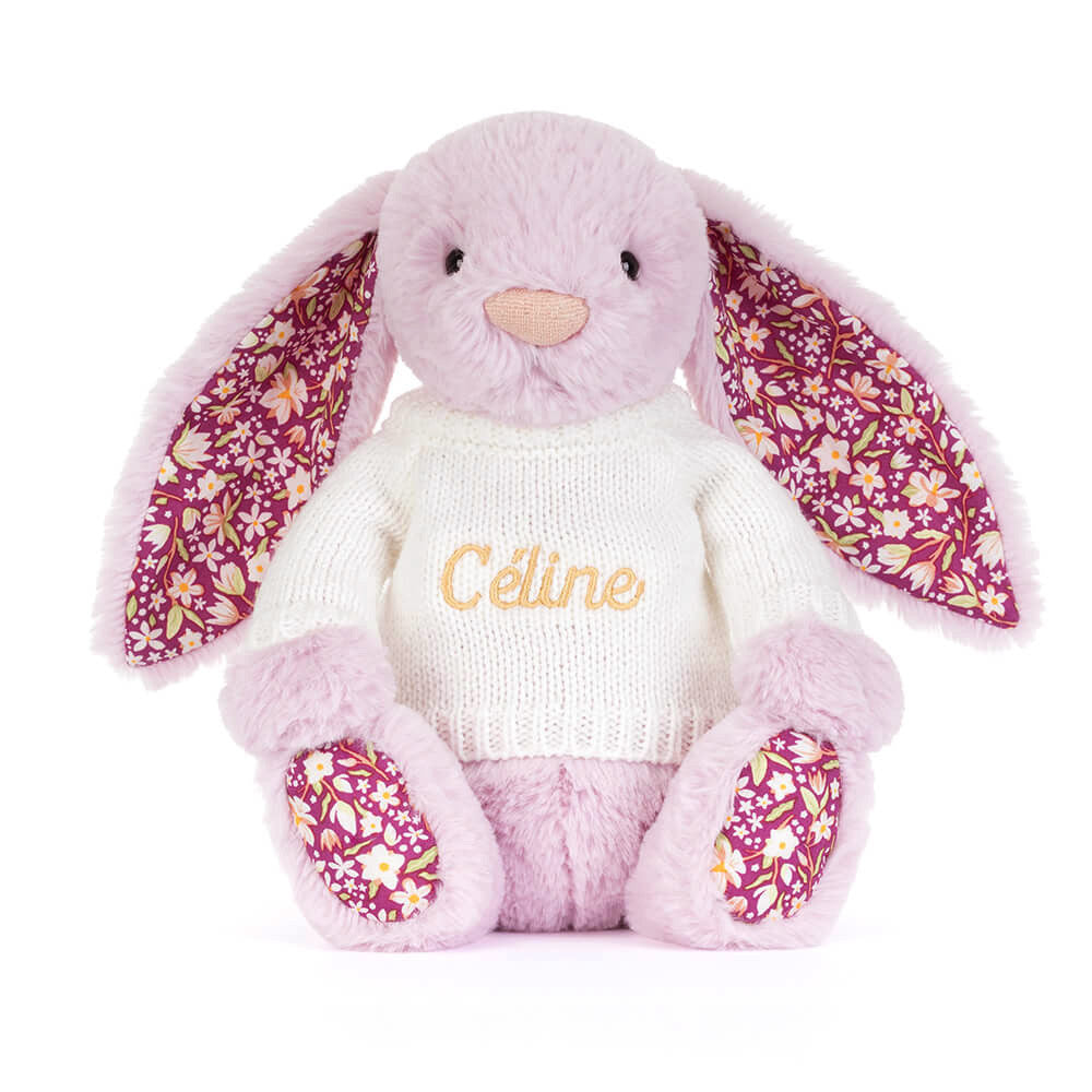 Thistlepop Blossom Luxe Bunny with Personalized Cream Jumper