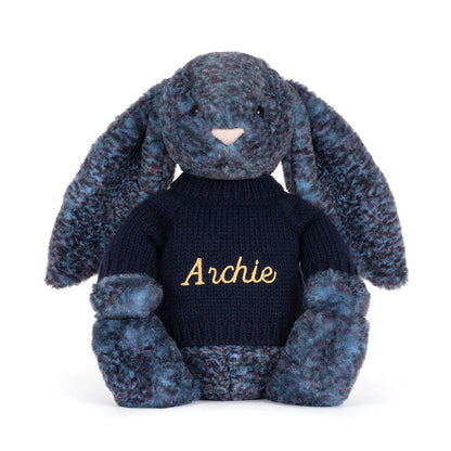 Hopscone Luxe Bunny with Personalized Navy Jumper