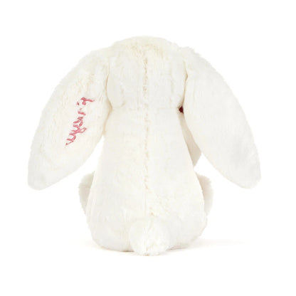 Personalized Cream Bunny with Rose